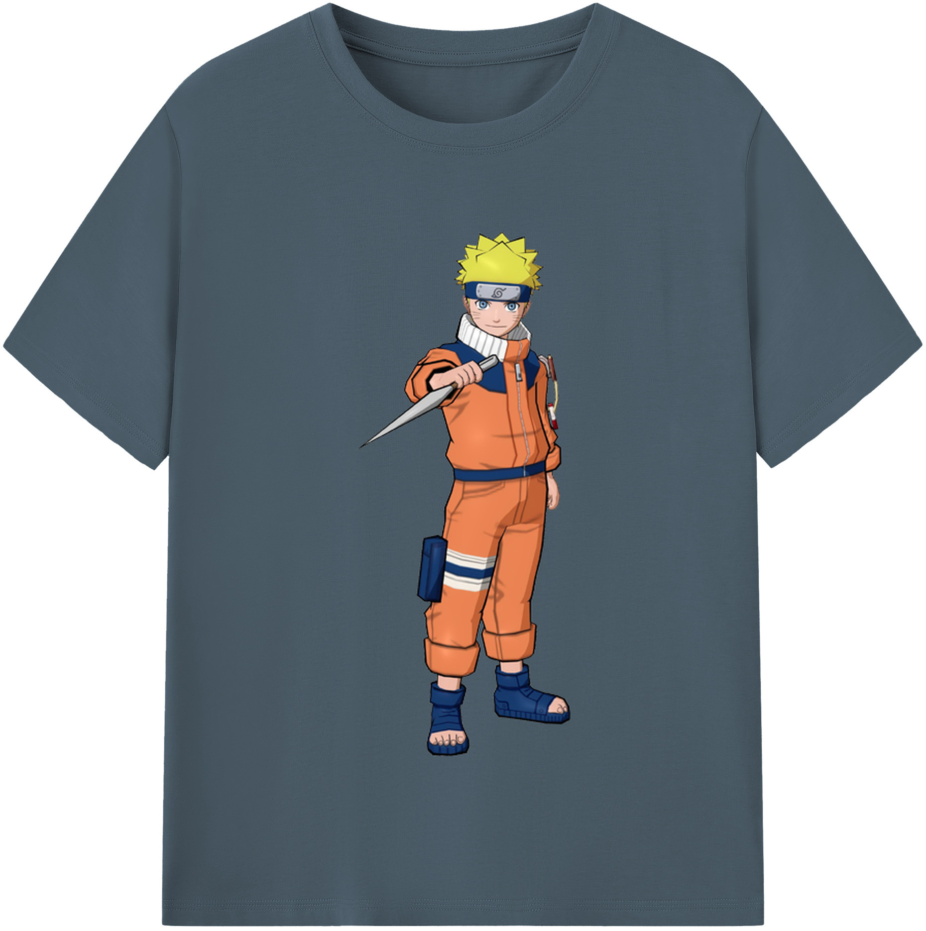 （画像用） NARUTO -ナルト- うずまき ナルト Uzumaki Naruto 綿100％半袖Tシャツ（フロントプリント）